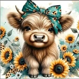Cow Diamond Art Kit Highland Cow Diamond Painting Kits 11.8"x11.8" New